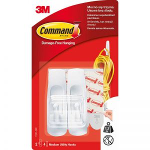 Hak 3M Command Biały średni, 2szt